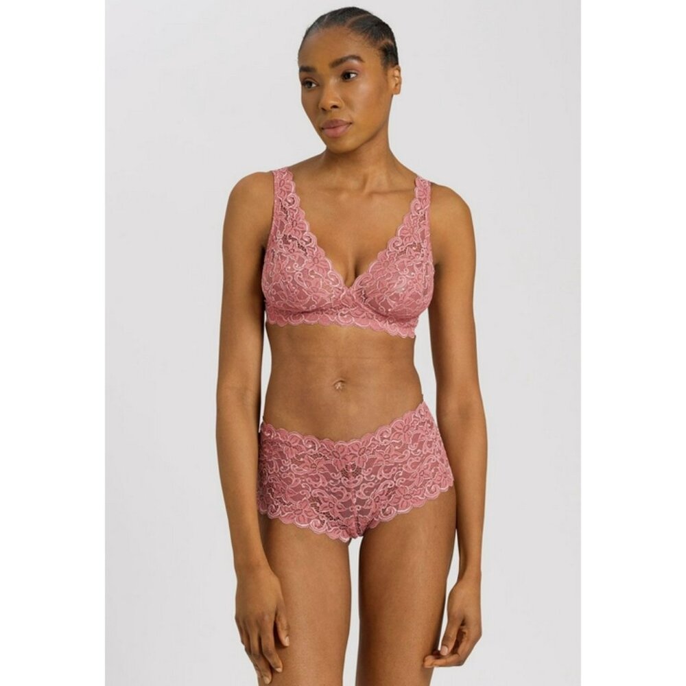 Hanro Luxury Moments Unlined Lace Bra 34D Sweet Pepper NWT